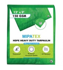 Mipatex Tarpaulin / Tirpal 12 Feet x 9 Feet 150 GSM (Green/White)